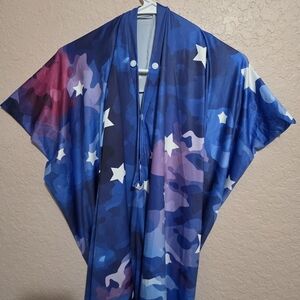 Kids Glow Star Wearable Blanket Blue Sensory Hooded Snuggle Wrap Small